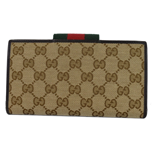 Gucci Monogram Ladies Web GG Canvas Continental Wallet - backside view