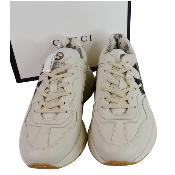 Gucci Rhyton NY Yankees Calfskin Leather Sneakers White - top side