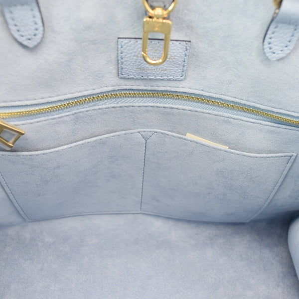 LOUIS VUITTON Onthego MM Giant Monogram Empreinte Tote Shoulder Bag Blue