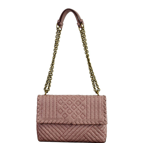 BOTTEGA VENETA Intrecciato Boutis Woven Small Nappa Leather Olimpia Bag Deco Rose - Last Call