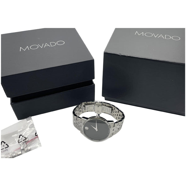 MOVADO Museum Classic Stainless Steel Bracelet Watch Black Dial 40MM