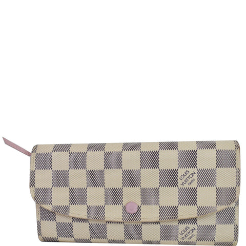 LOUIS VUITTON Emilie Damier Azur Wallet White