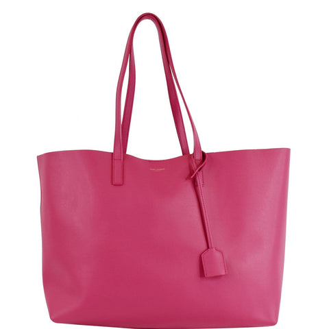 YVES SAINT LAURENT Large Leather Shopping Tote Bag Pink