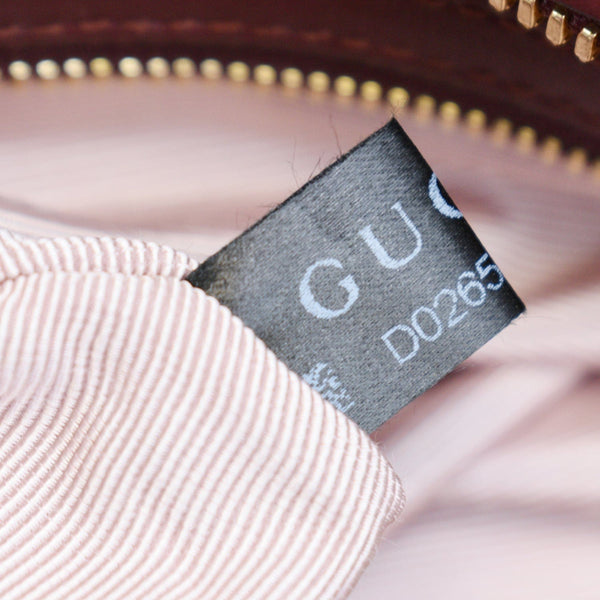 GUCCI Large Arli Leather Top Handle Shoulder Bag Burgundy 550130