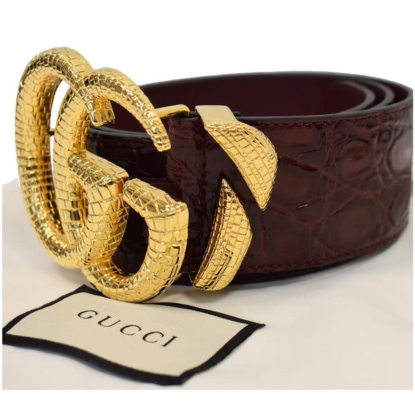 Gucci Lizard Double G Buckle Calfskin Leather Belt - GUCCI Belt