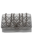 CHANEL Trendy CC Quilted Leather Wallet on Chain Crossbody Bag Silver