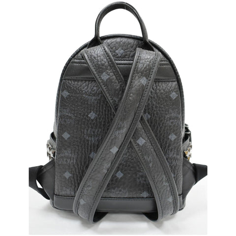 MCM Stark Classic Small Visetos Canvas Backpack Bag Black