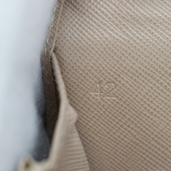 PRADA Mini Saffiano Leather Strap Crossbody Bag Natural