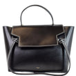 CELINE Double Stitching Mini Belt Calfskin 2Way Shoulder Bag Black