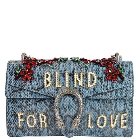 GUCCI Dionysus Small Blind For Love Python Shoulder Bag Marine Blue 481606 - 15% OFF
