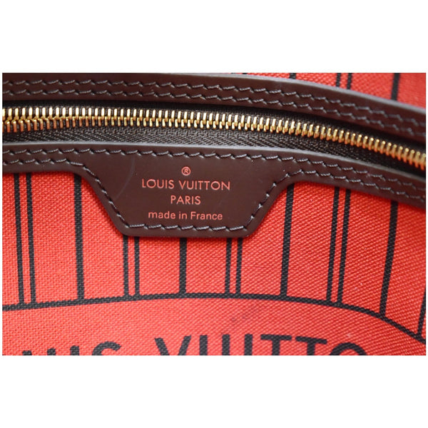 LOUIS VUITTON Neverfull MM Damier Ebene Tote Shoulder Bag Brown