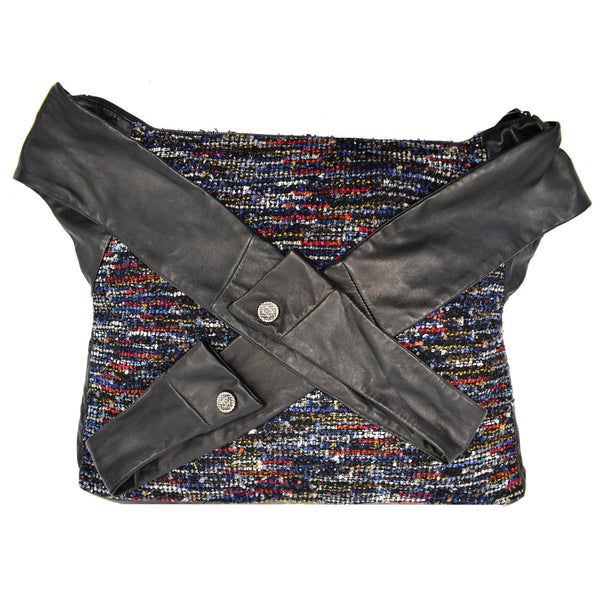 CHANEL Tweed Girl Large Lambskin Shoulder Bag Multicolor