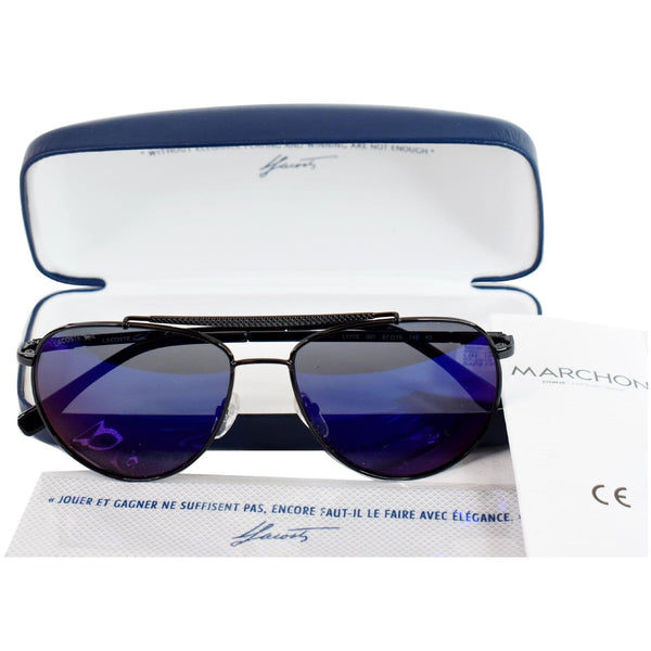 Lacoste Pilot Unisex Black Sunglasses Blue. Lens with box