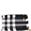 BURBERRY Half Mega Check Fringe Wool Scarf Black