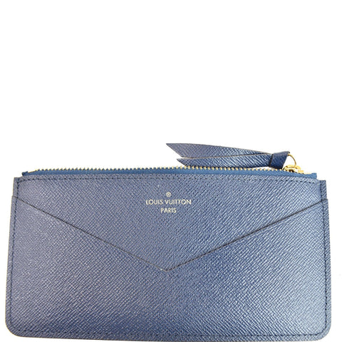 LOUIS VUITTON Leather Zippy Jeanne Insert Wallet Blue