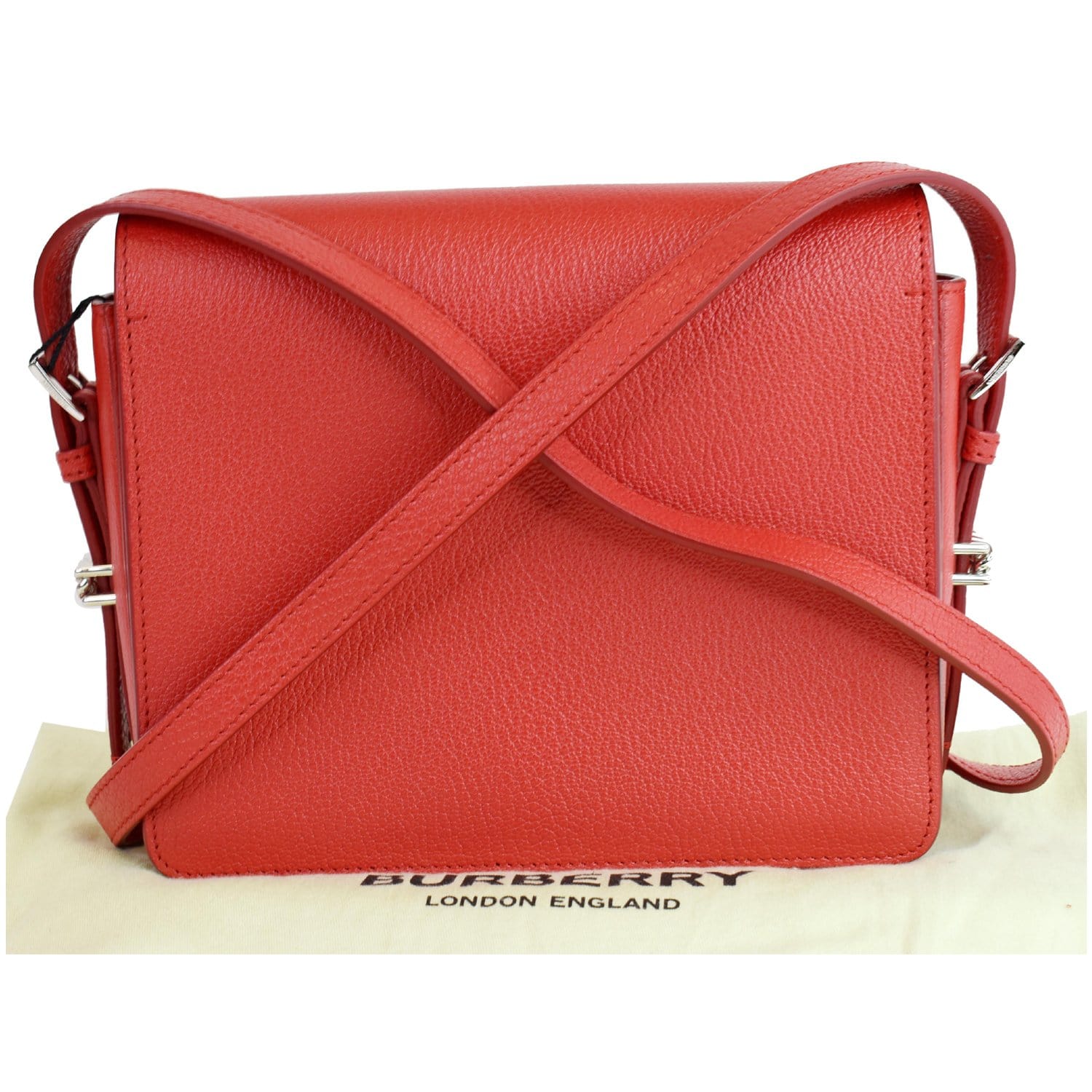 Burberry Small Camera Bag in Red Embossed Smooth Leather Crossbody $1290