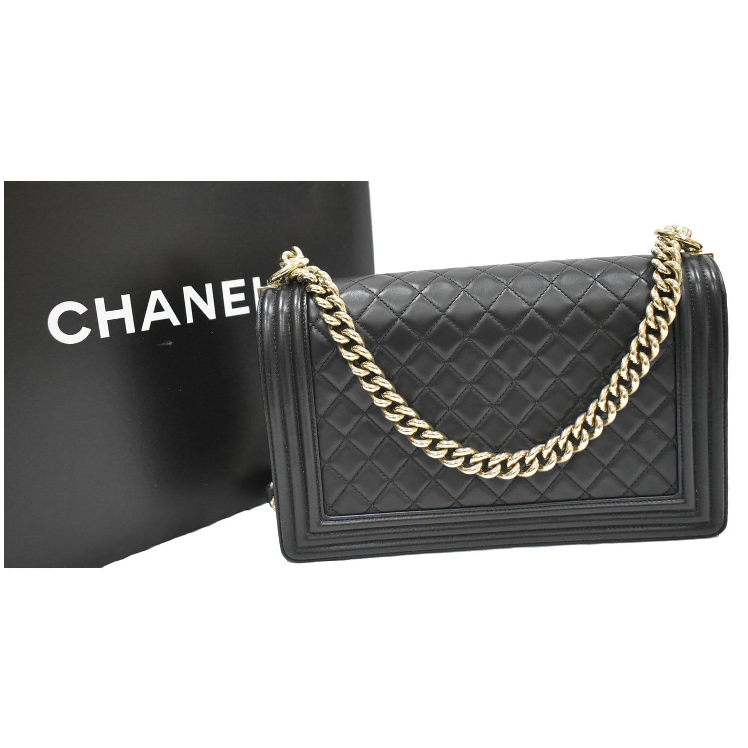 Chanel Medium Boy Flap Lambskin Leather Shoulder Bag