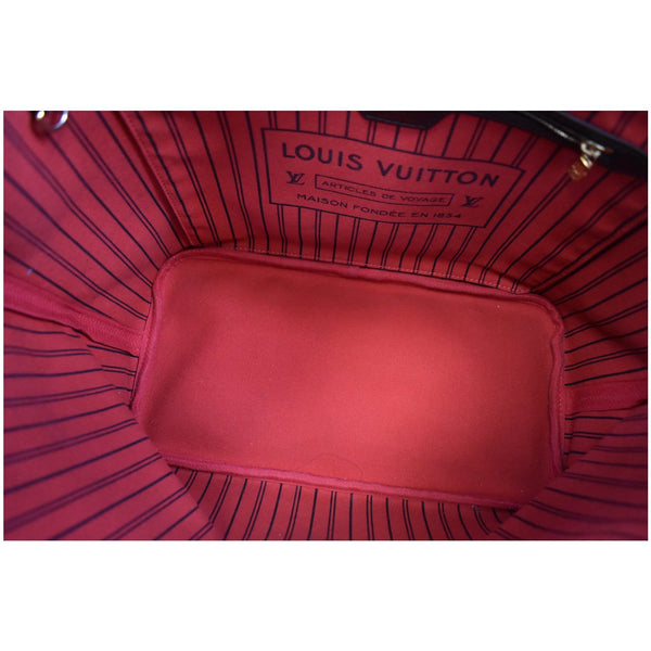 Louis Vuitton Neverfull MM Damier Ebene Shoulder Bag interior