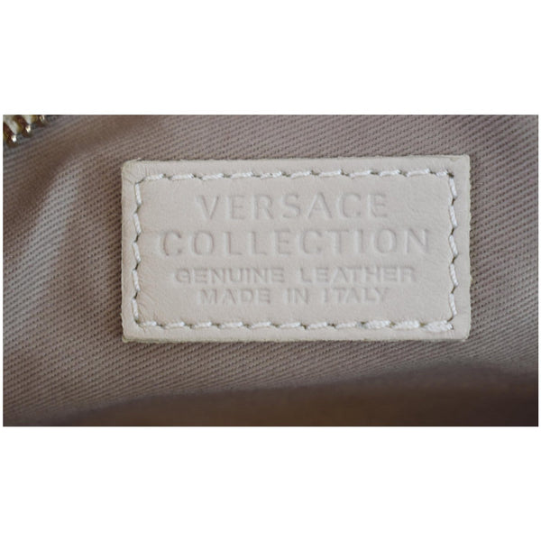 VERSACE Unica Python Embossed Leather Crossbody Bag White
