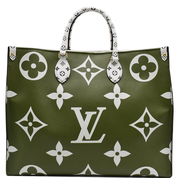 Louis Vuitton AUTHENTIC MONOGRAM GIANT ONTHEGO GM WHITE KHAKI GREEN BEIGE  Bag