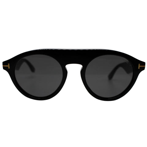 Tom Ford FT0633 001 49 Christopher Shiny Black Sunglasses Grey Lens