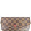 LOUIS VUITTON Emilie Damier Ebene Wallet Brown
