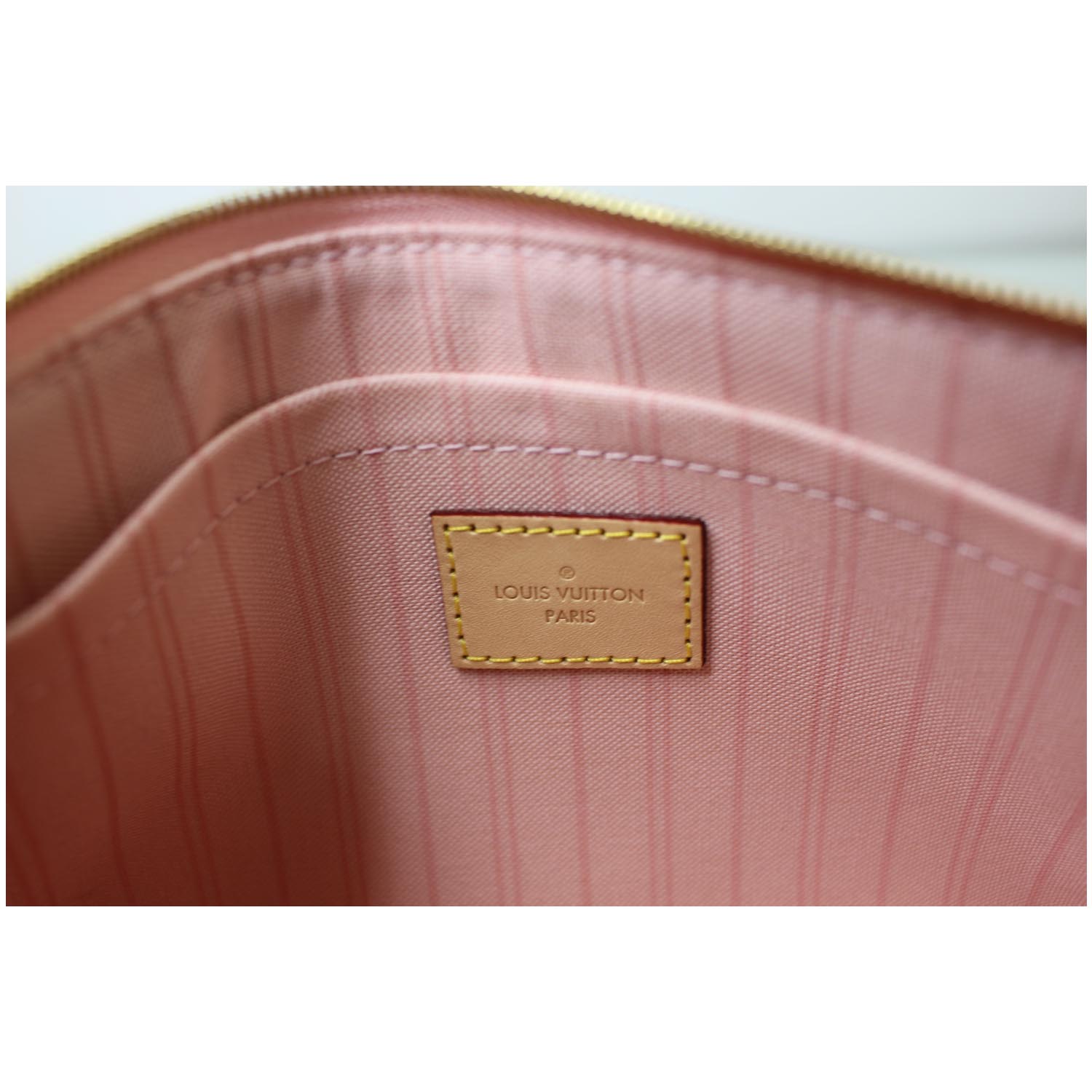 🔥NEW LOUIS VUITTON Large Damier Azur Pink Pouch Pochette Wristlet ❤️RARE  GIFT