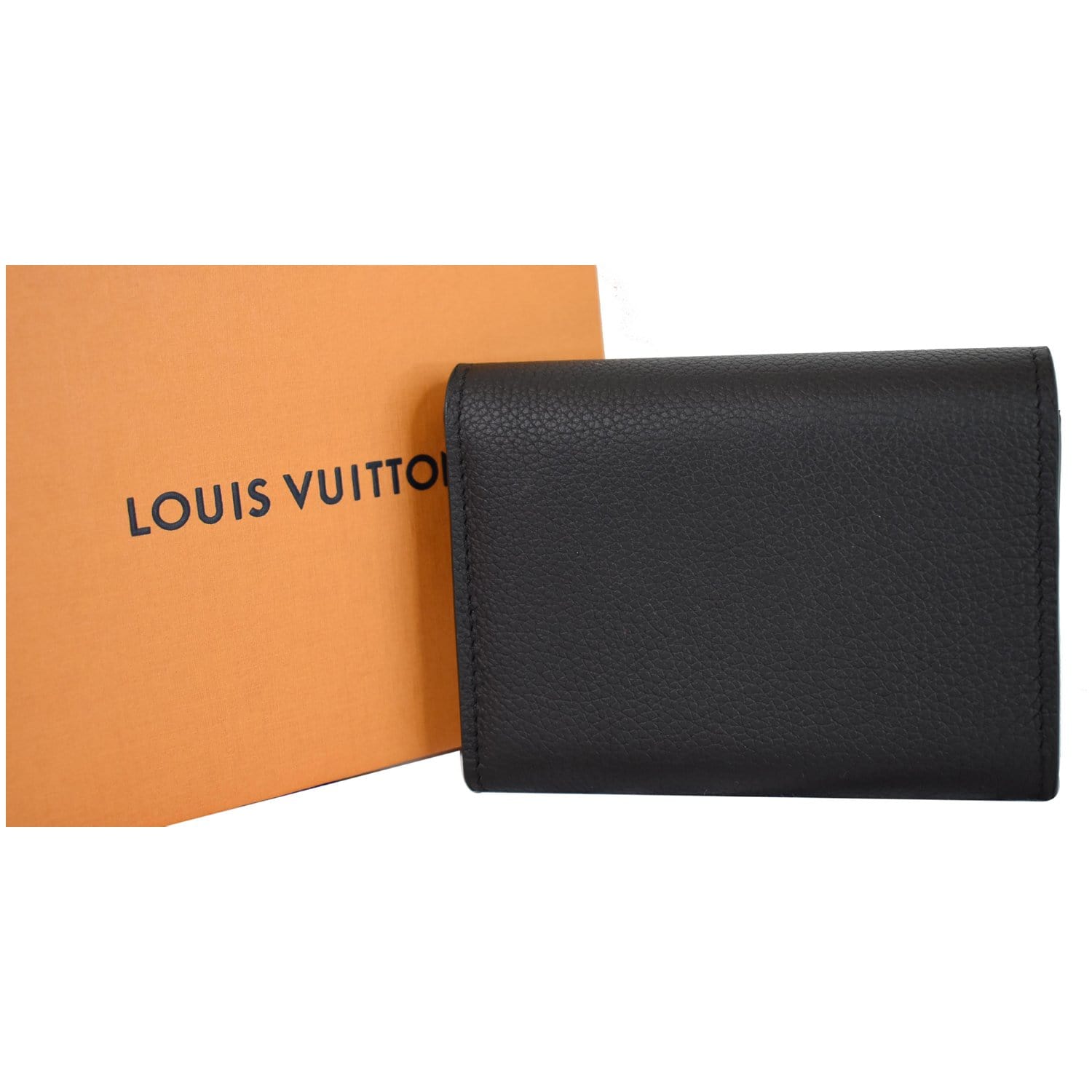 LOUIS VUITTON Mylockme Compact Leather Wallet Black