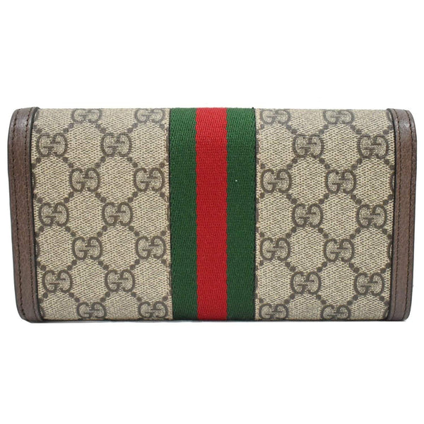 Gucci Ophidia GG Continental Supreme Canvas Wallet Beige bottom