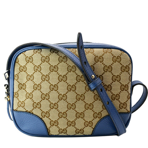 GUCCI Bree GG Canvas Leather Crossbody Bag Beige 449413