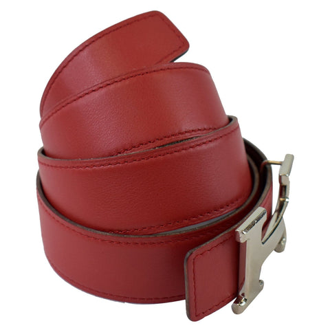 HERMES Constance H Buckle Reversible Belt Red