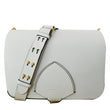 BURBERRY Large Square Leather Satchel Bag White