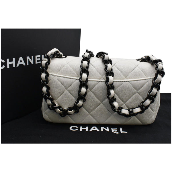 CHANEL My Everything Small Caviar Quilted Leather Flap Shoulder Bag White
