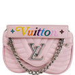 LOUIS VUITTON New Wave Chain MM Calfskin Leather Shoulder Bag Rose Pink