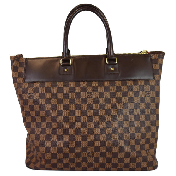 Louis Vuitton Greenwich PM Damier Ebene Travel Tote Bag - full front view