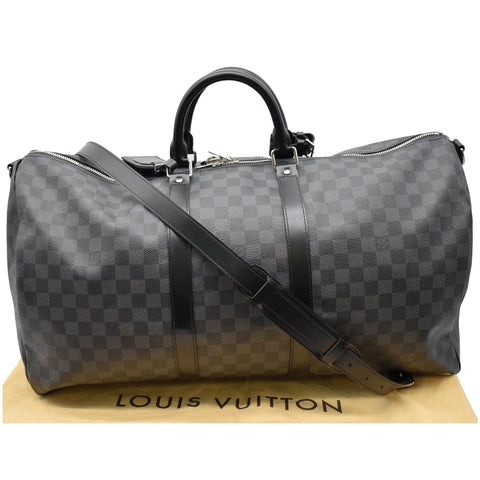 Louis Vuitton Keepall 55 Damier Graphite Travel Bag Black