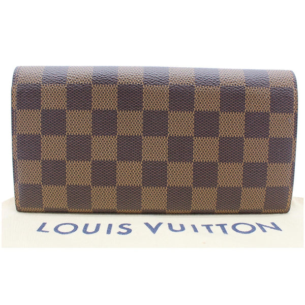 LOUIS VUITTON Emilie Damier Ebene Wallet Brown