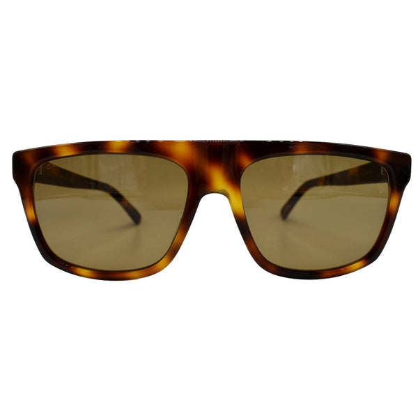 GUCCI GG0450S 003 Havana Ruthenium Sunglasses Brown Lens