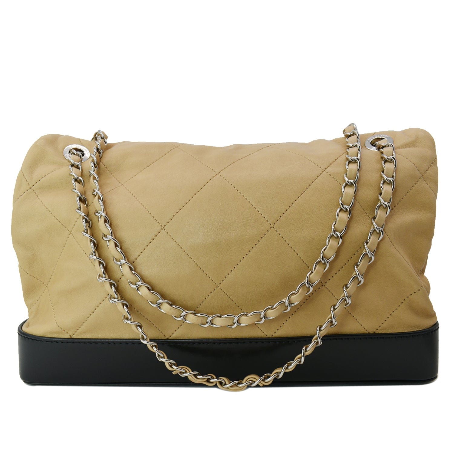 Chanel Beige Quilted Lambskin Flap Bag Gold Hardware, 2021-22