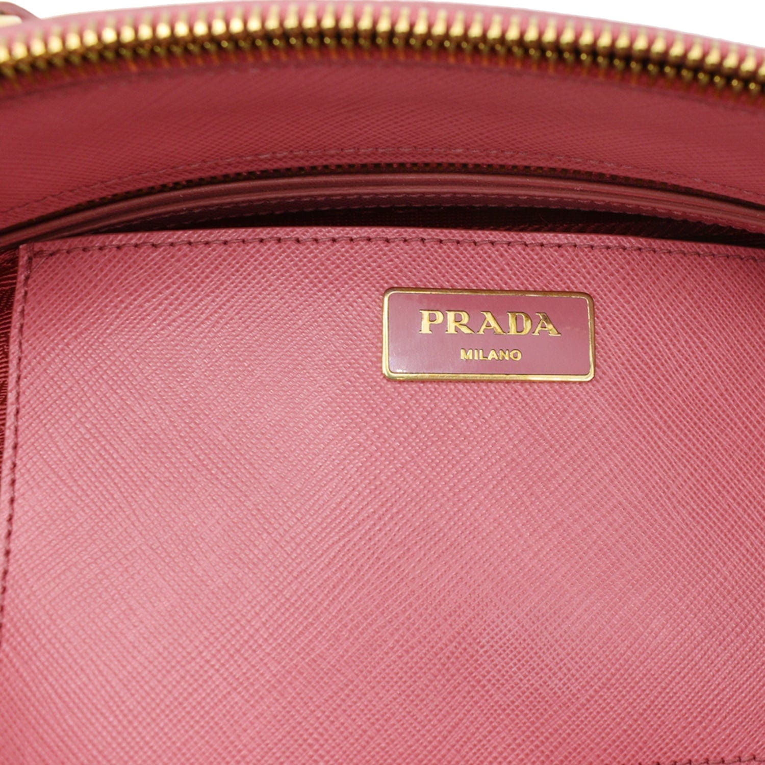 Prada, Bags, Prada Galleria Double Zip Pink Saffiano Leather Small