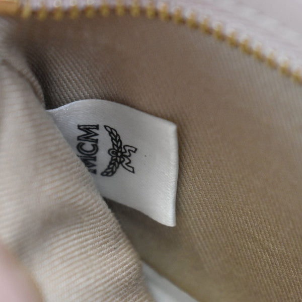 MCM Mini Aren Half Moon Floral Canvas Tote Bag Pink