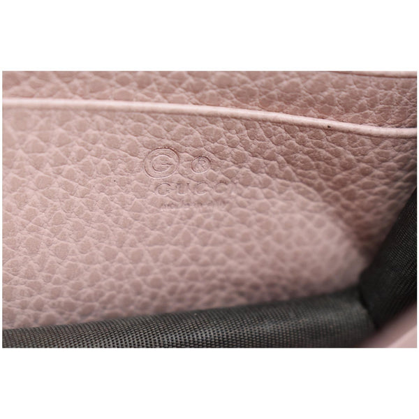 GUCCI Dollar Interlocking G Calfskin Leather Chain Wallet Crossbody Bag Soft Pink 510314