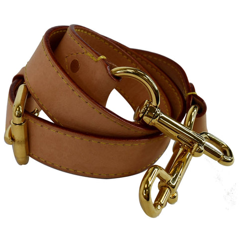 LOUIS VUITTON Leather Shoulder Strap Beige