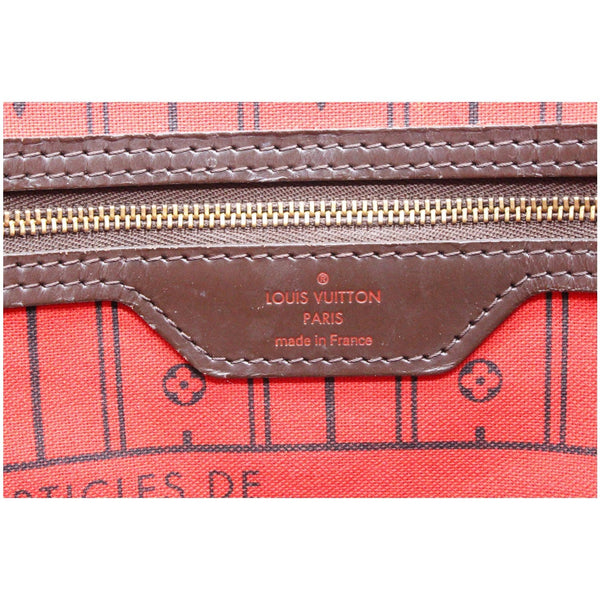 LOUIS VUITTON Neverfull MM Damier Ebene Tote Bag Brown