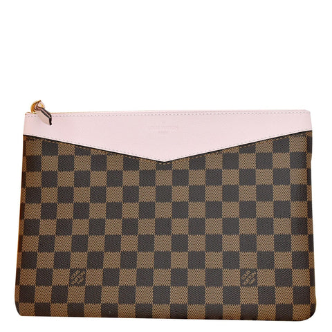 LOUIS VUITTON Daily Pouch Monogram Canvas Clutch Bag Rose Poudre