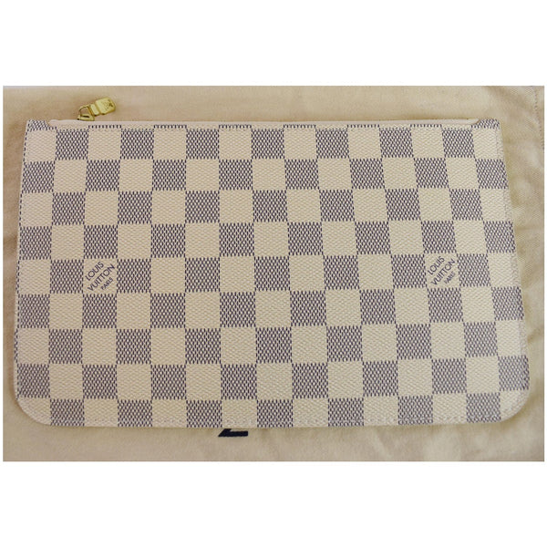 LOUIS VUITTON Pochette Wristlet Pouch Damier Azur Neverfull MM White