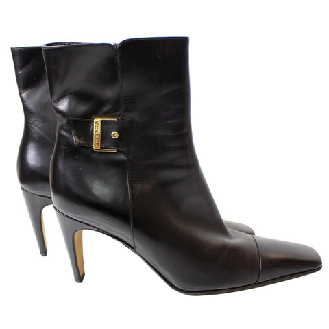 CHANEL Ankle Leather Zip Boots Black US 9.5 - 20% OFF