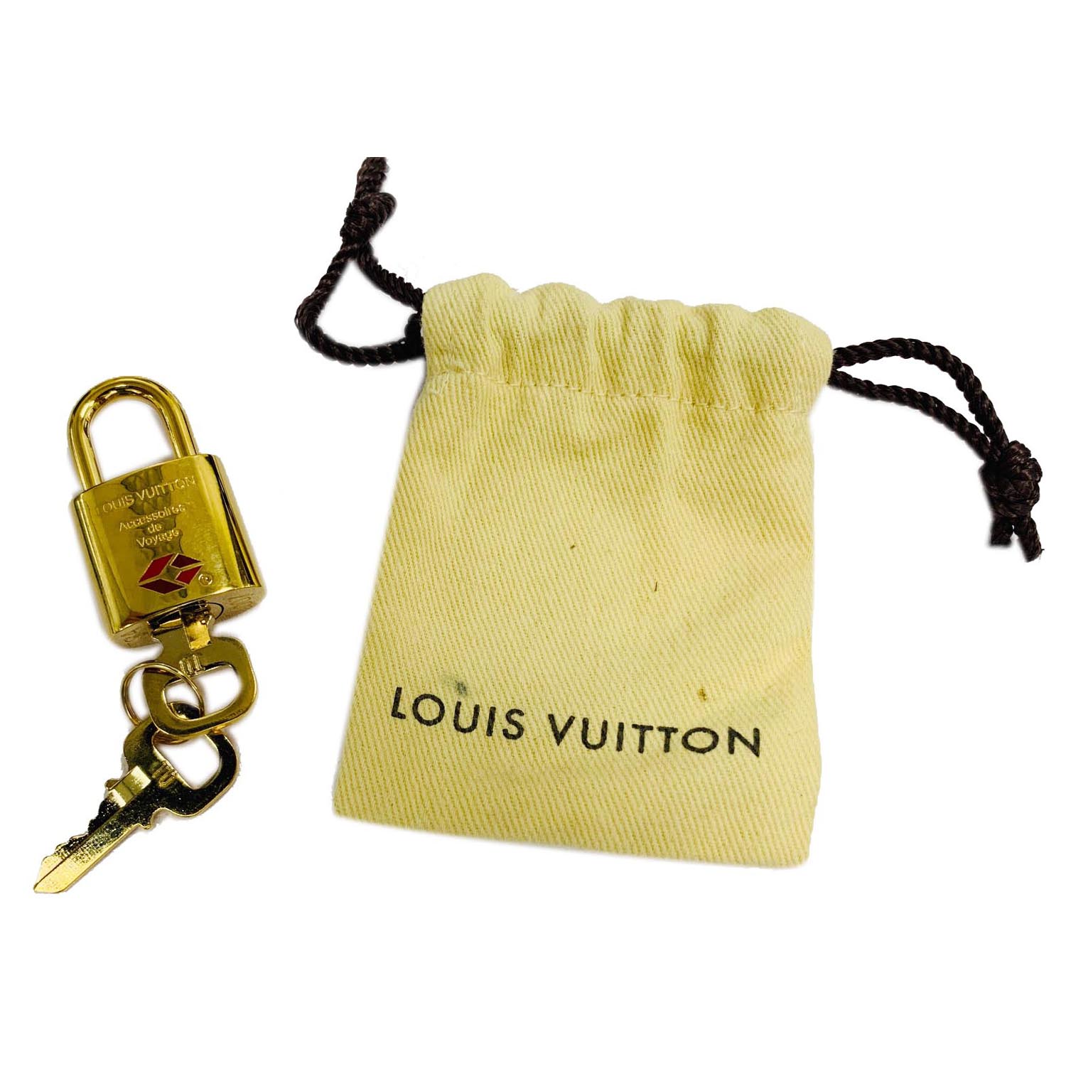 Louis Vuitton TSA Lock and Key Set Gold Number Size 007