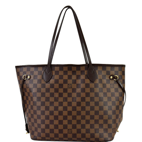 LOUIS VUITTON Neverfull MM Damier Ebene Shoulder Bag Brown