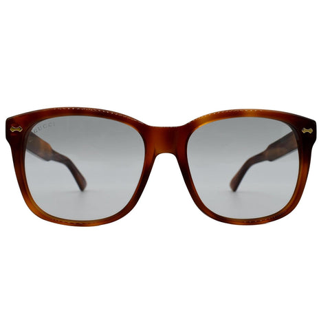 GUCCI Light Havana Eyeglasses Transparent Lens
